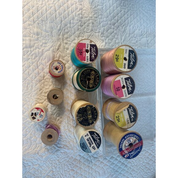 Vintage Wood Thread spools set 12 #43 - Picture 4 of 10